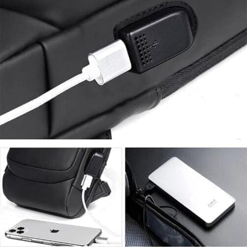 Anti-Theft Backpack with USB Lock Slim Bag